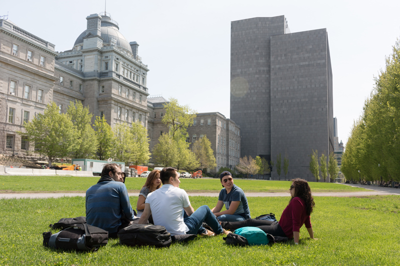 Language students relaxing in Montreal after class