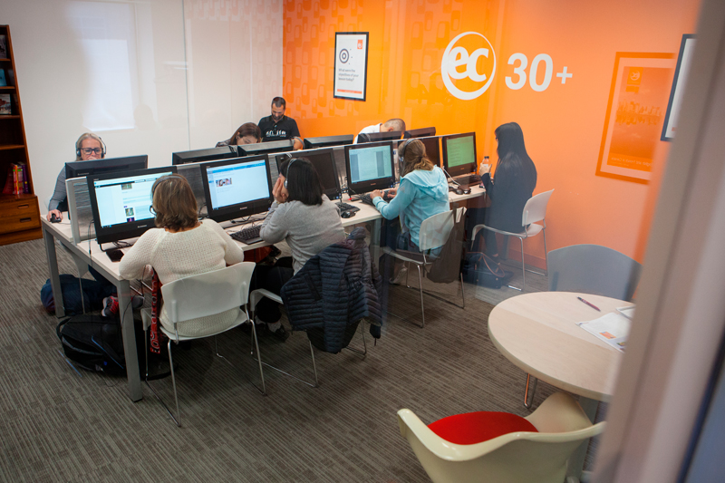 Adults in Toronto using the EC English learning resources Online