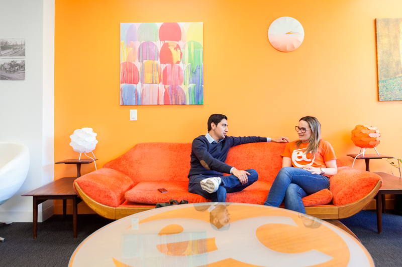 Adults in EC Toronto relaxing between English Lessons