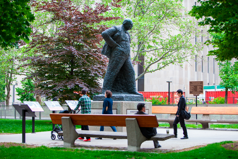 Mature English students relaxing at the park in Toronto