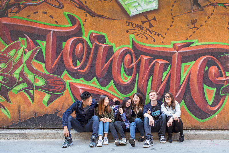 English students hanging out in Toronto