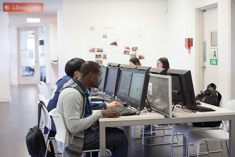 Language students in Toronto learning English