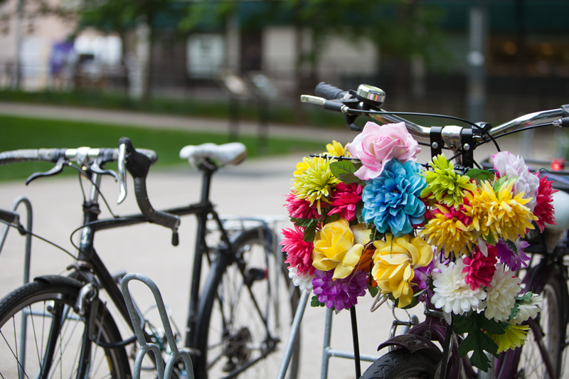 Bicycles with flowers in Toronto