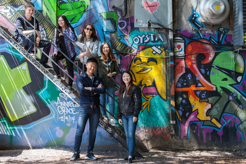 EC English students learning english in Toronto, hanging out