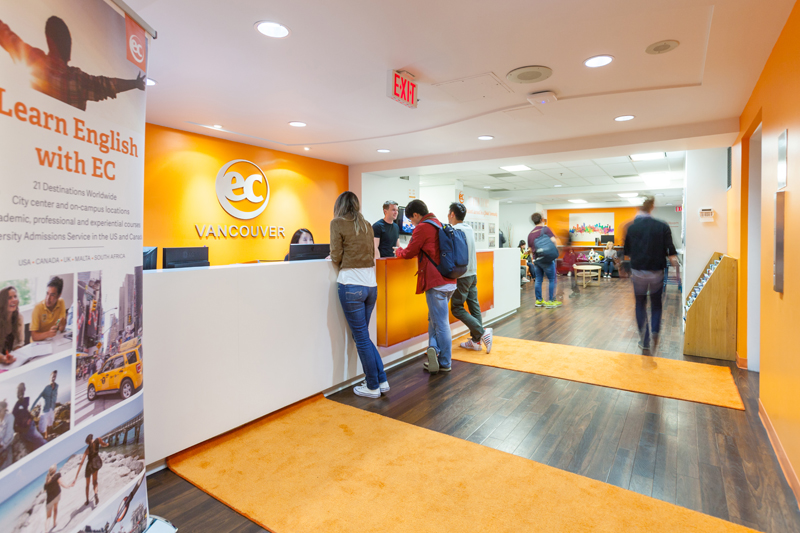English school Vancouver EC reception area
