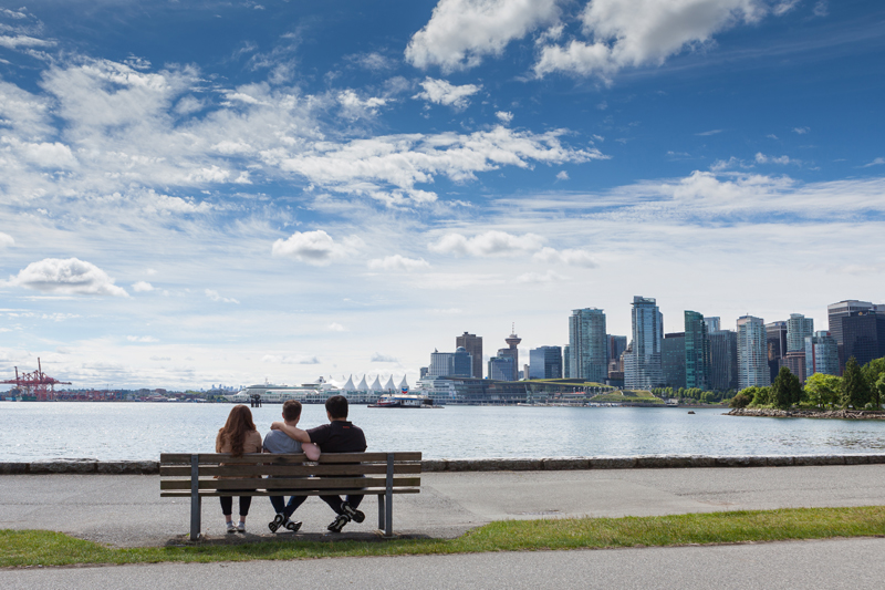 EC English students enjoying the afternoon in Vancouver