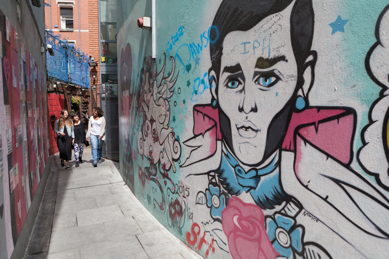 Quaint alley in Dublin's city center