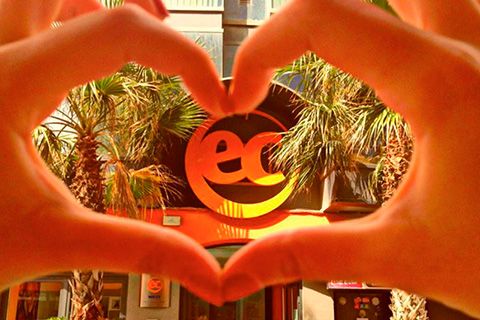 EC English logo on the outside of the school building