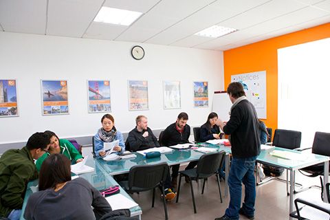 English class at EC school Malta