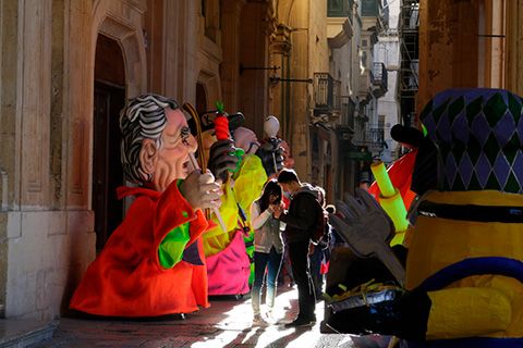 Curious alley during the Malta Carnival