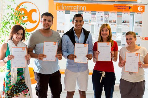 Last day of school for international students doing an english course at EC Malta