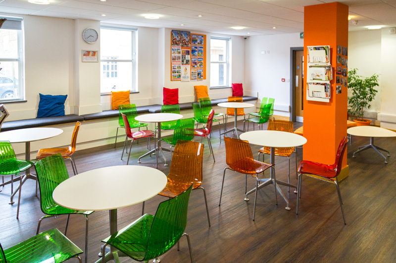 English School EC Brighton canteen where students can enjoy their lunch or relax with their fellow students