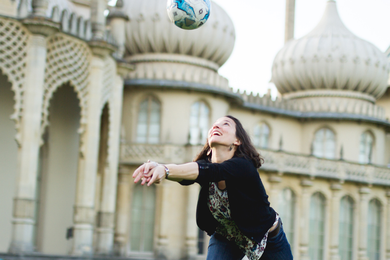 EC English student in Brighton playing volleyball