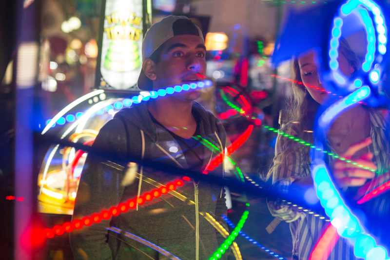 Language students in Brighton having fun in a games room