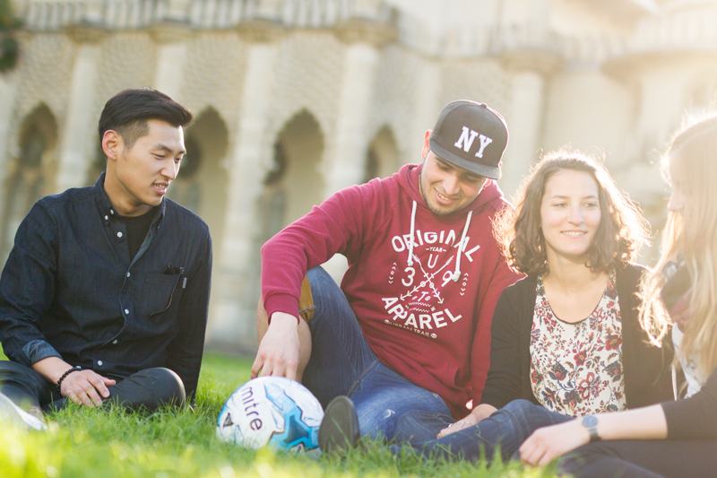 Students enjoying their time off from English classes at EC Brighton