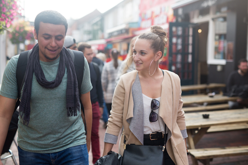 Student taking English Courses in Brighton at EC, taking a stroll in the streets of the city
