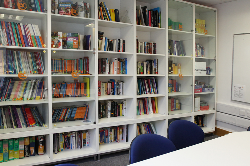 Library inside EC language school in Brighton