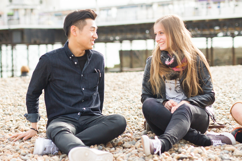 EC students becoming Friends having a good time on the beach in Brighton after class