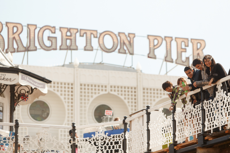 English Students on the Brighton Pier enjoying their time outside of class