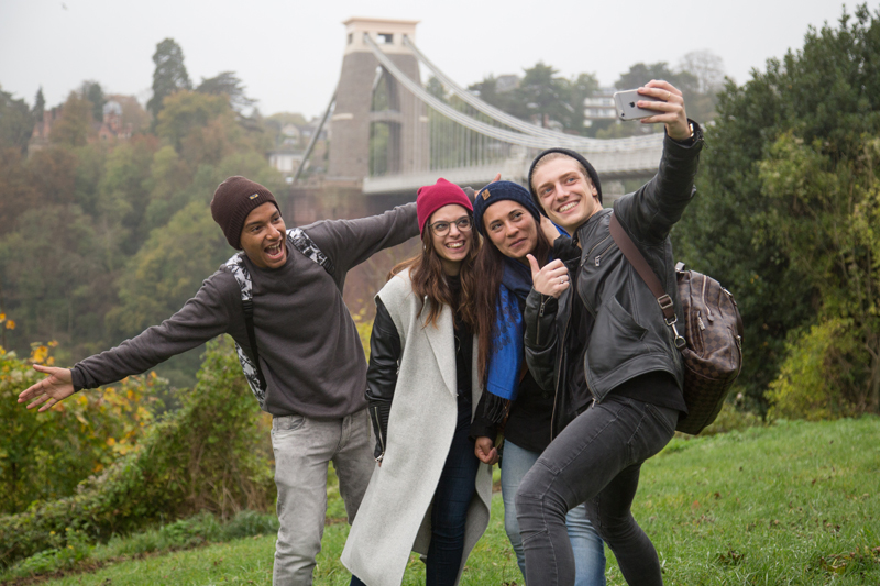 Bristol language school students studying at EC having fun outside