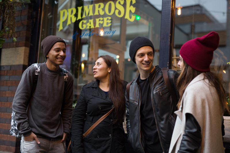 Students learning English in Bristol at EC, walking outside