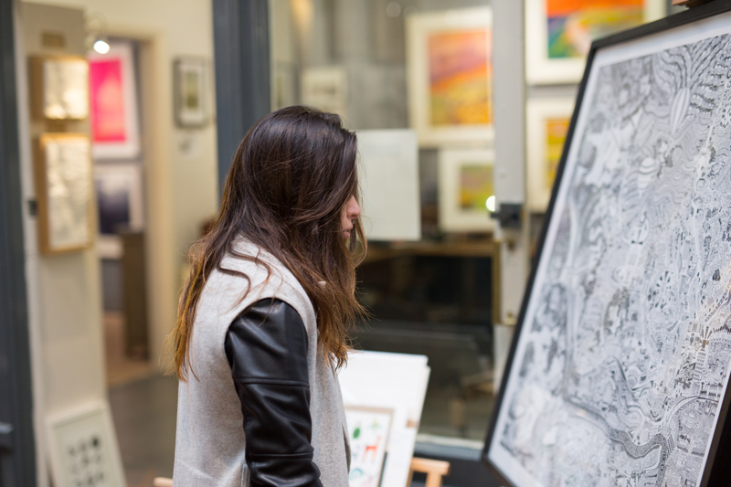 English Student in Bristol, looking at art