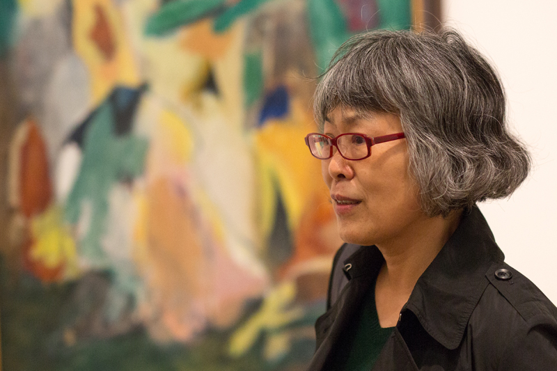 woman at a museum in London