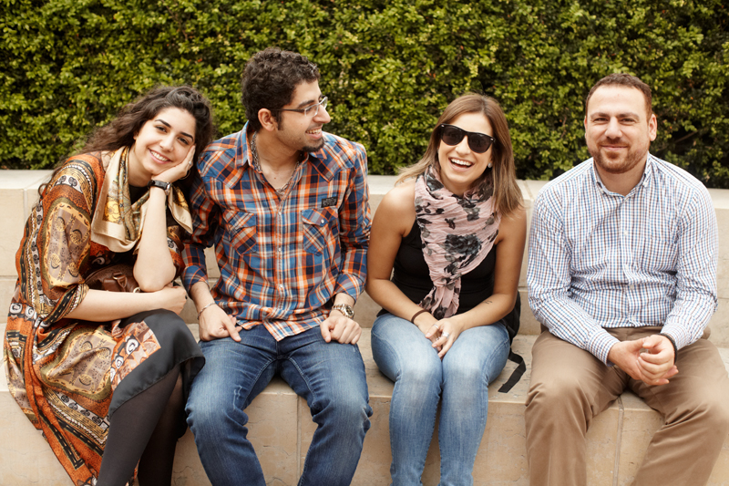 Students socializing and having fun in London