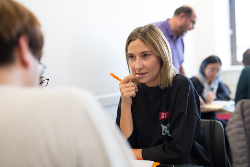 Students attending their IELTS English course in London at EC Language School