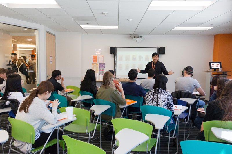 Students attending an LA English course at EC Los Angeles