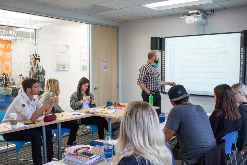 Students attending an LA English course 